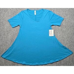 LulaRoe Perfect T-Shirt Womens XS Blue Round Neck Short Sleeve Stretch New